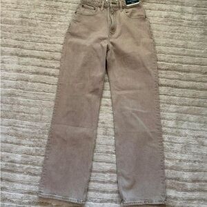 Abercrombie & Fitch Straight-Leg Jeans in Taupe